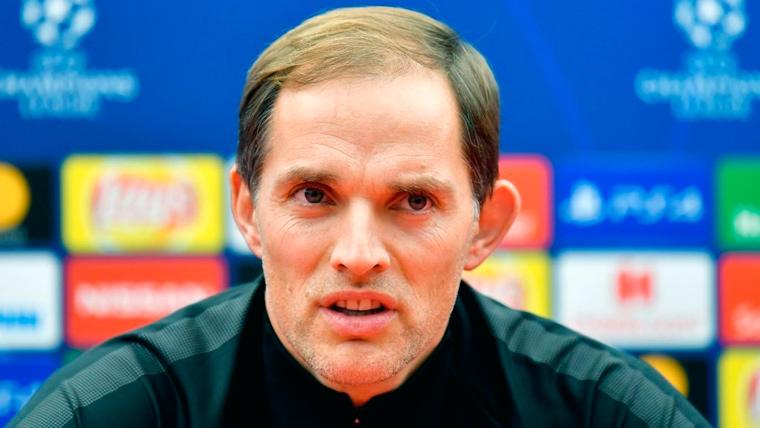 Thomas Tuchel in a press conference of the PSG