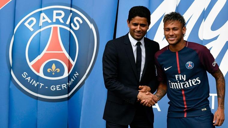 Neymar Jr y Nasser Al-Khelaifi, en una imagen de archivo