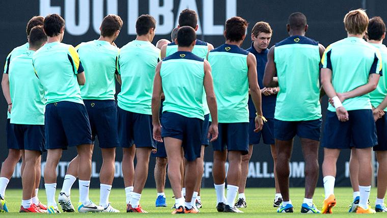 The FC Barcelona of the season 2012-13, during a training