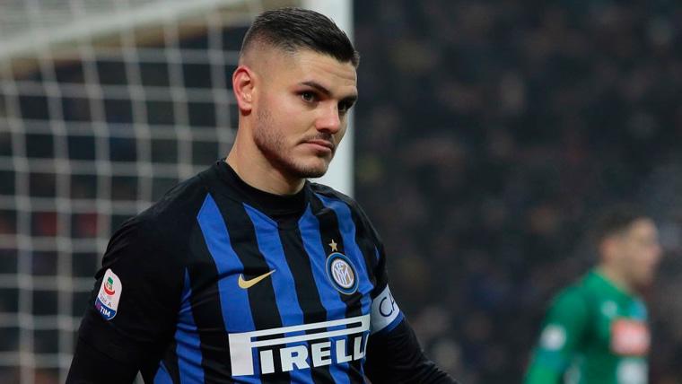 Mauro Icardi in a party of the Inter of Milan