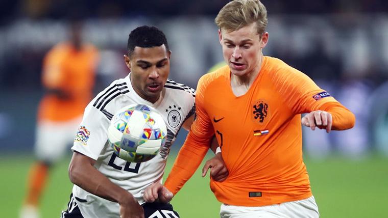 Frenkie Of Jong, during a party against the selection of Germany