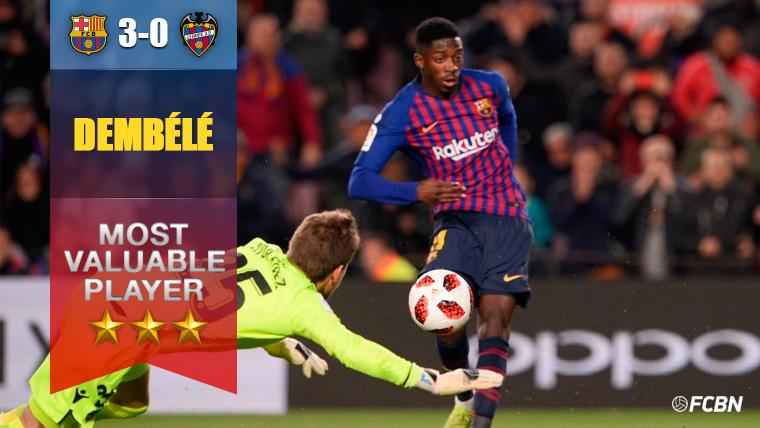 Ousmane Dembélé anota un gol con el FC Barcelona
