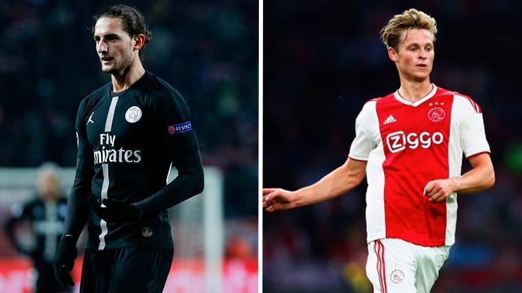 Adrien Rabiot and Frenkie of Jong, in parties with the PSG and the Ajax