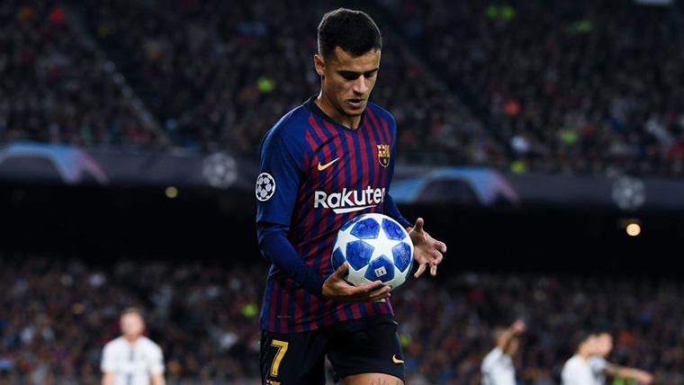 Philippe Coutinho, during a party of Champions with the Barça