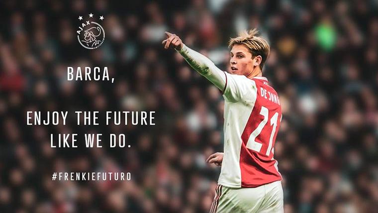 The Ajax congratulates to the FC Barcelona by the signing of Frenkie of Jong