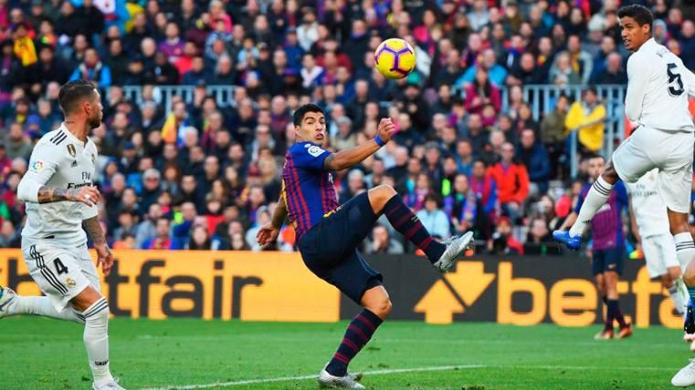 Luis Suárez in the FC Barcelona-Real Madrid of LaLiga
