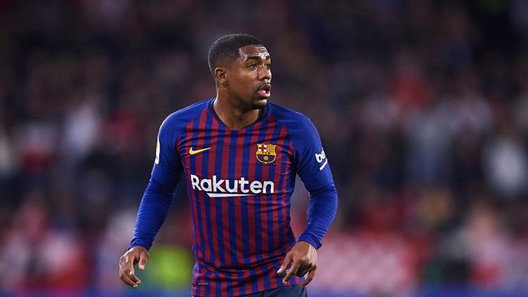 Malcom, during a party with the FC Barcelona this season