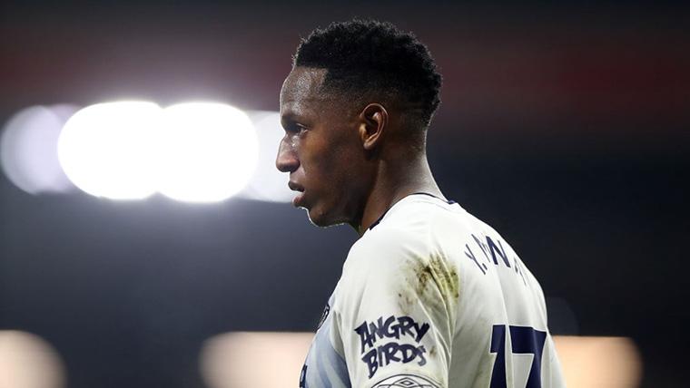 Yerry Mina, during a party with the Everton in England
