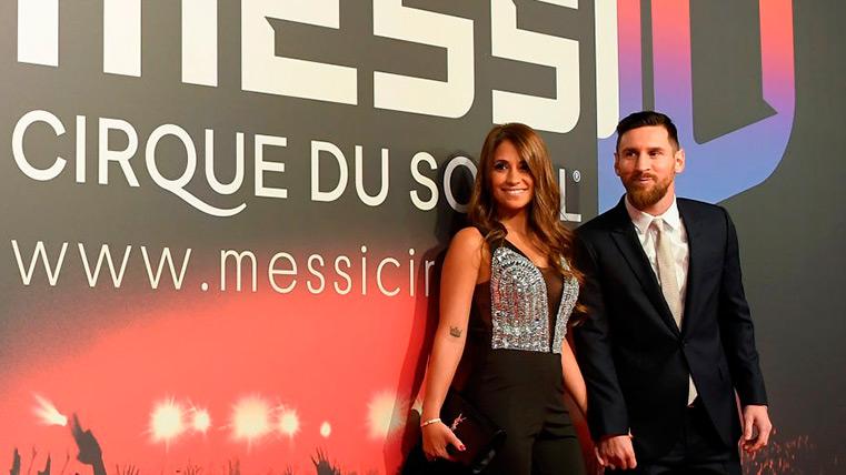 Messi y su mujer, Antonella, en la presentación del espectáculo del Cirque du Soleil