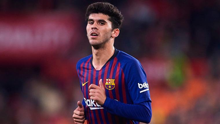 Carles Aleñá en un partido del FC Barcelona
