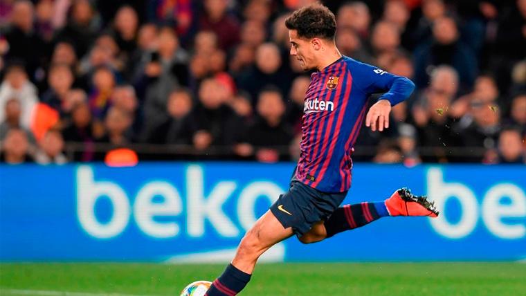 Philippe Coutinho en un partido del FC Barcelona