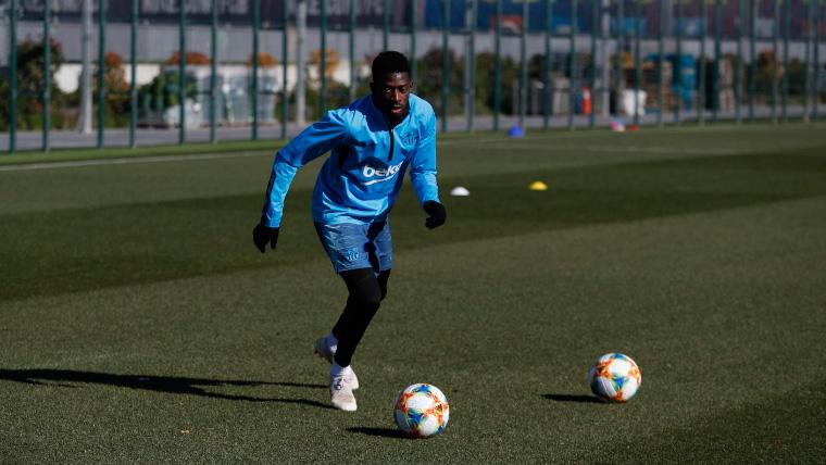 Ousmane Dembélé en un entrenamiento con el FC Barcelona | FCB