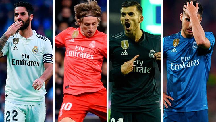 Isco, Modric, Ceballos y Asensio, en distintos partidos con el Real Madrid