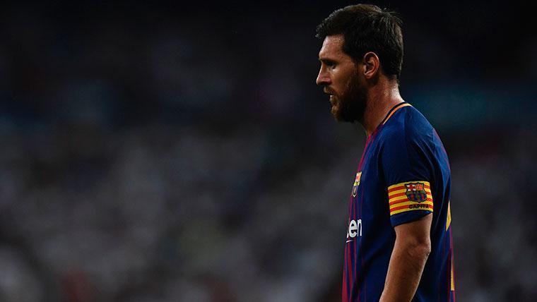 Leo Messi in a party of the FC Barcelona