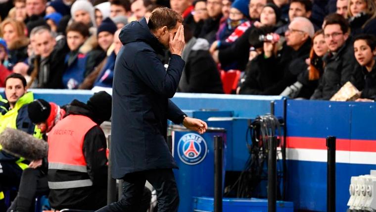 Thomas Tuchel en un partido del Paris Saint-Germain