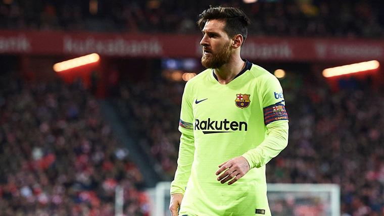 Leo Messi, durante el partido contra el Athletic de Bilbao en San Mamés