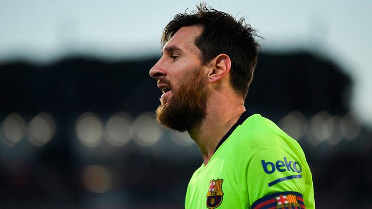 Leo Messi en un partido con el Barça