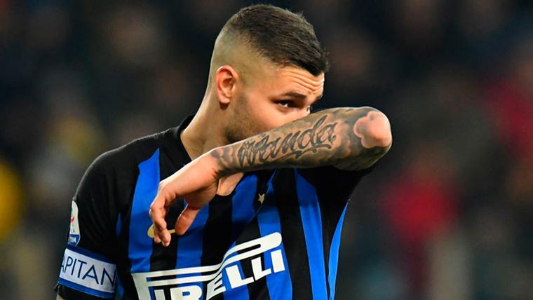 Mauro Icardi in a party of the Inter of Milan