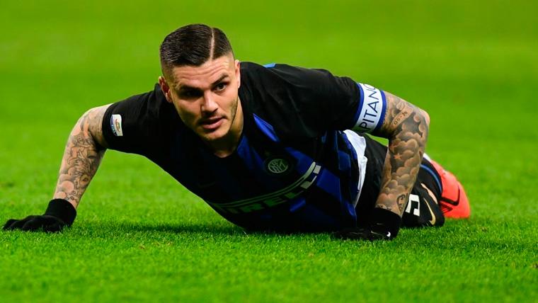 Mauro Icardi in a party with the Inter of Milan