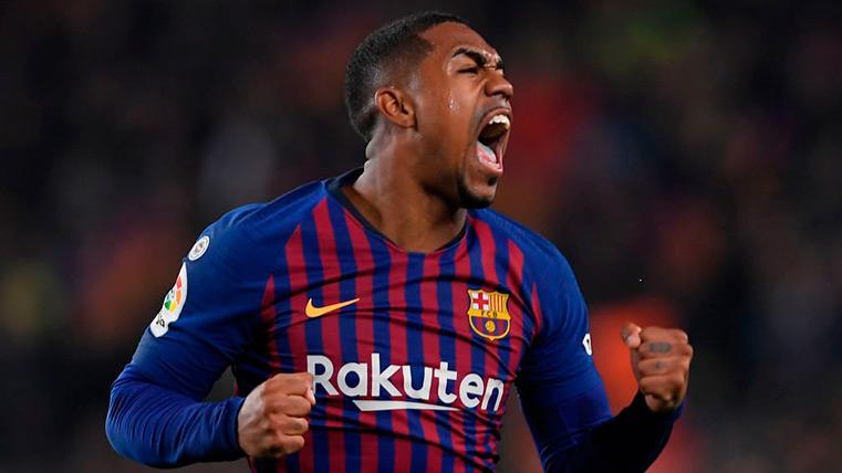 Malcom celebrates his goal against the Real Madrid in Glass
