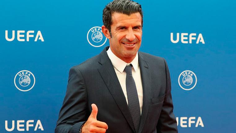 Luis Figo, in an image of archive like ambassador of the UEFA