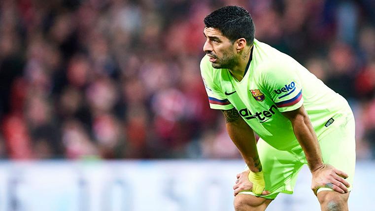 Luis Suárez, during the party against the Olympique of Lyon in the Parc OL