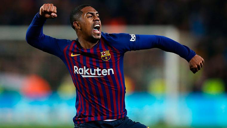 Malcom, celebrating a marked goal with the FC Barcelona