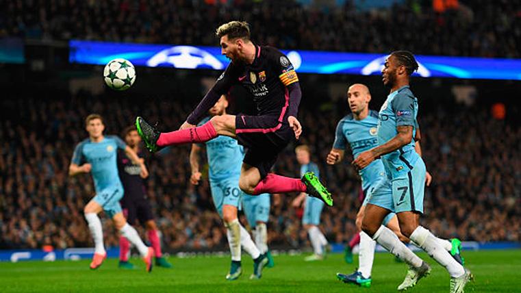 Leo Messi, during a party of Champions League against the Manchester City