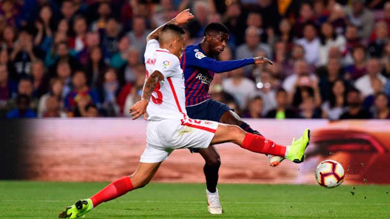 Ousmane Dembélé, durante un partido contra el Sevilla