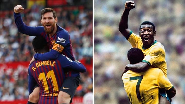 Leo Messi y Pelé, en la misma fotografía con 39 años de diferencia