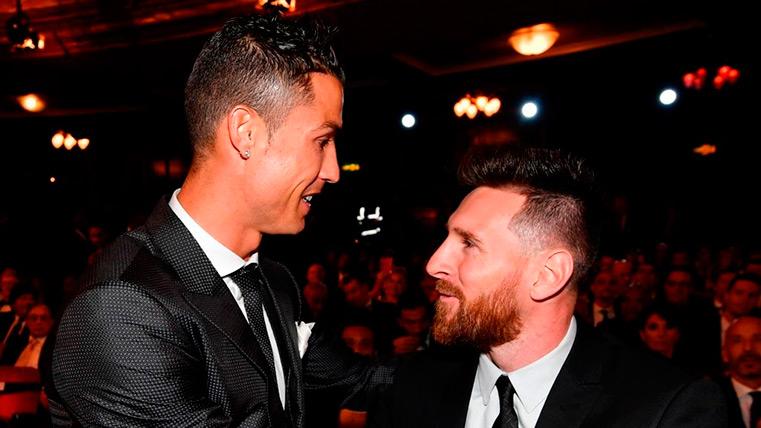 Cristinao Ronaldo and Messi in the gala of the Balloon of Or