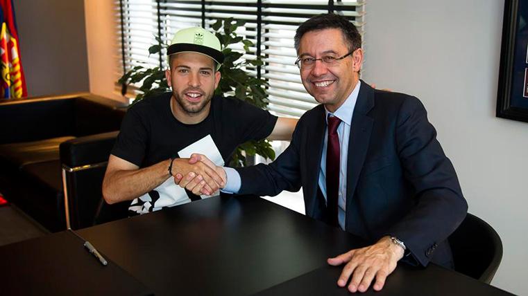 Jordi Alba y Josep Maria Bartomeu, sellando la renovación