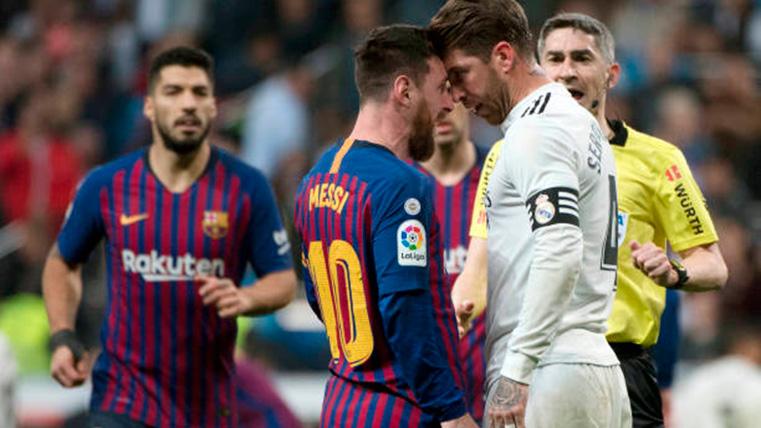 Leo Messi, cabeza con cabeza con Sergio Ramos en el Clásico