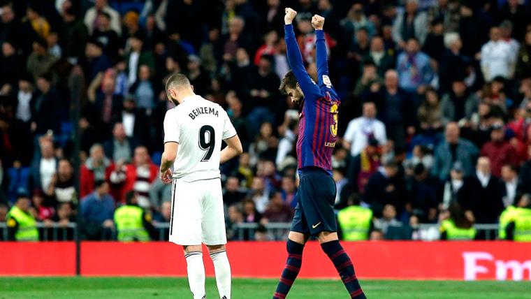 Gerard Piqué celebra un gol del FC Barcelona