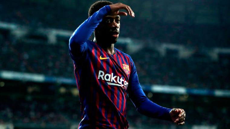 Ousmane Dembélé, during a party with the FC Barcelona in the Camp Nou