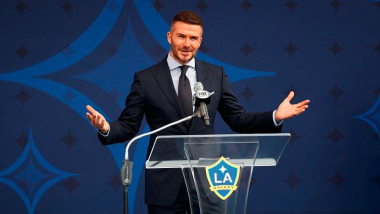 David Beckham en un acto de la MLS