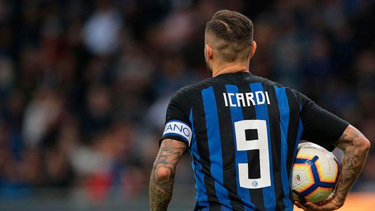 Icardi, durante un partido con el Inter