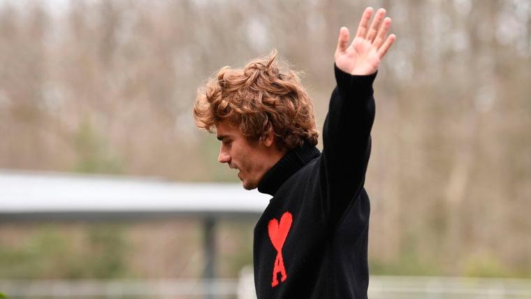 Antoine Griezmann en una concentración de la selección francesa