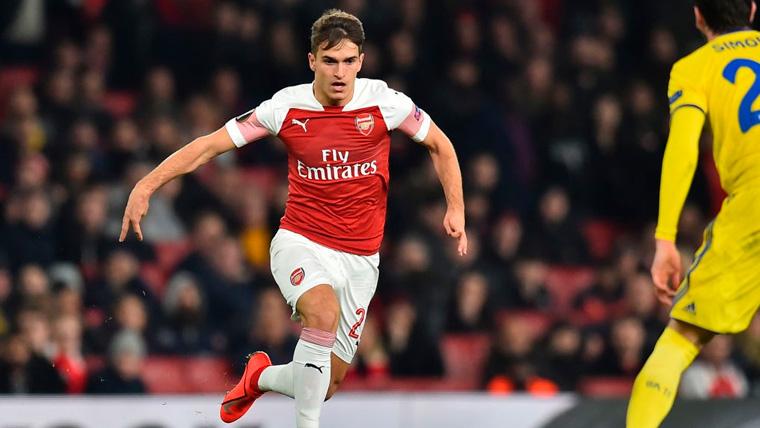 Denis Suárez en un partido del Arsenal