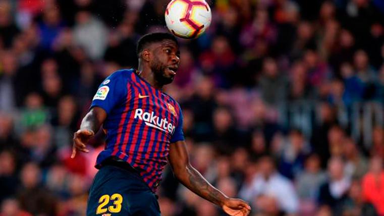 Samuel Umtiti, during a party with the FC Barcelona this course