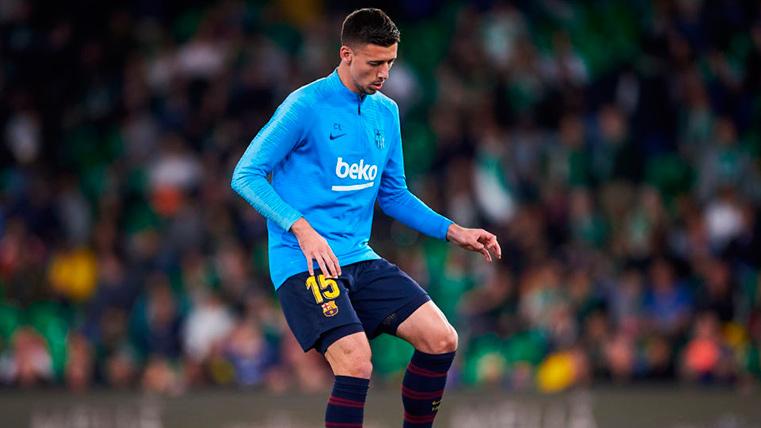 Lenglet In the warming with the Barça