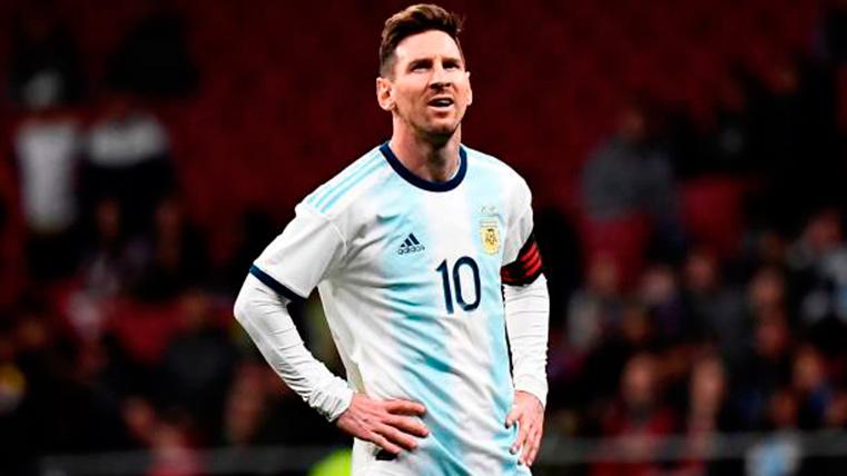 Leo Messi, during the party against the selection of Venezuela days backwards