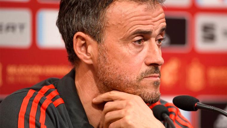 Luis Enrique in a press conference of the Spanish selection