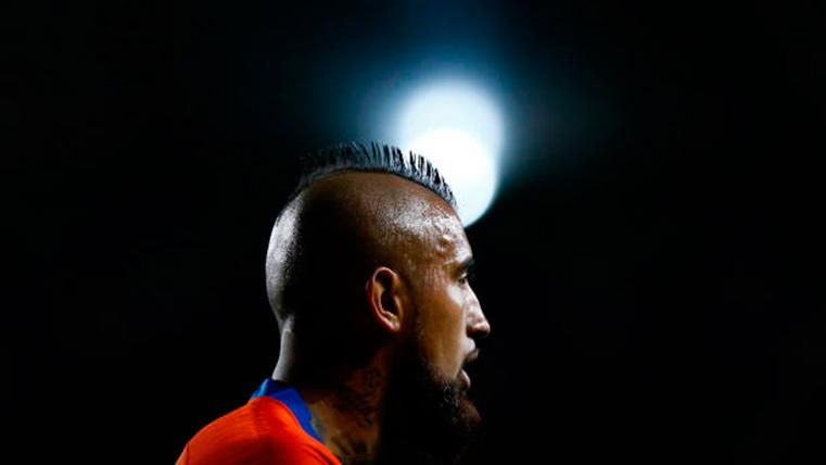 Arturo Vidal, during a party with the selection of Chile