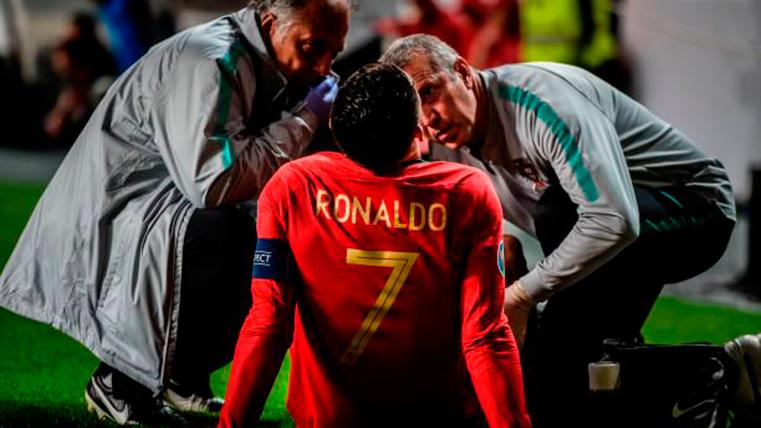 Cristiano Ronaldo, after lesionarse with the selection of Portugal