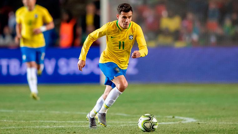 Coutinho en el partido con Brasil