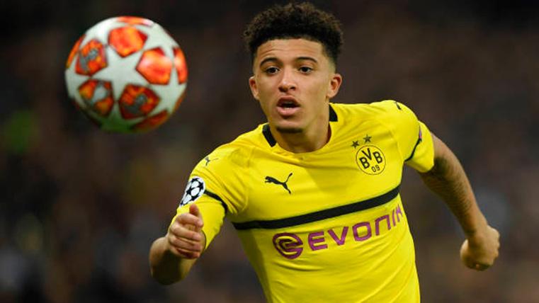 Jadon Sancho, durante un partido disputado con el Borussia Dortmund