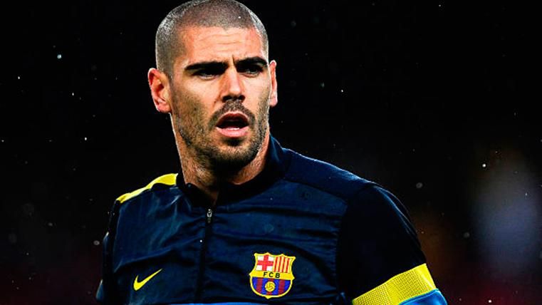 Víctor Valdés, during a party with the FC Barcelona in an image of archive