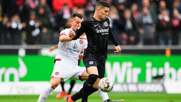 Luka Jovic, during a party with the Eintracht Frankfurt in the Bundesliga