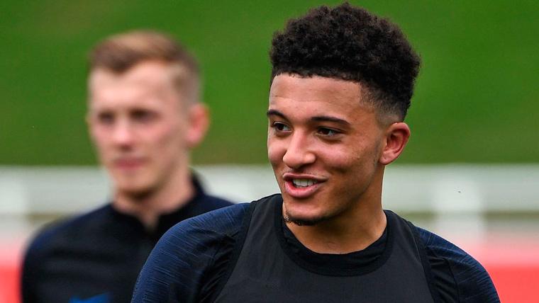Jadon Sancho in a training with the selection of England